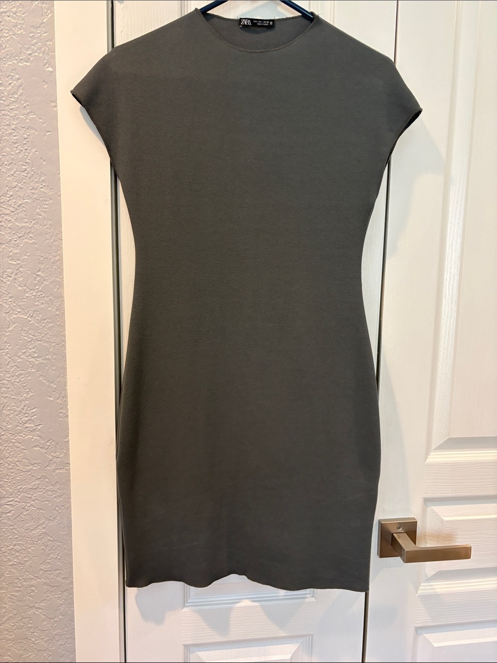 Zara Gray Ribbed Knit Dress